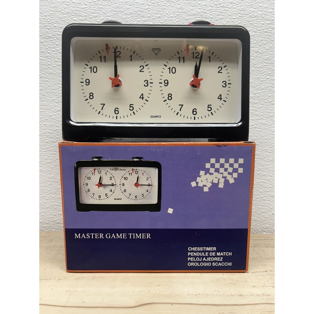 Vintage Diamond Quartz Analog Master Game Chesstimer Clock Dual Timer